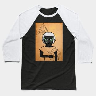 Mysterious Moby Digital Collectible - Character with FemaleMask, BasicEye Color, and BlueSkin on TeePublic Baseball T-Shirt